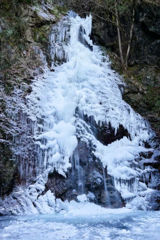 払沢の滝、ただいま絶賛結氷中！